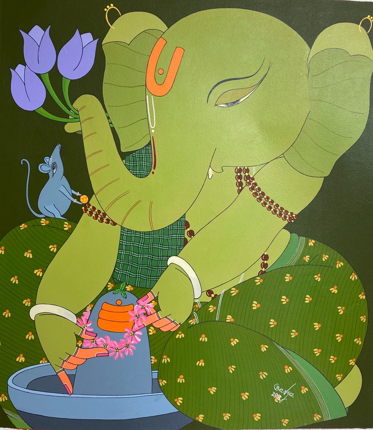 Ganesha in prayers - W:57 x L:62