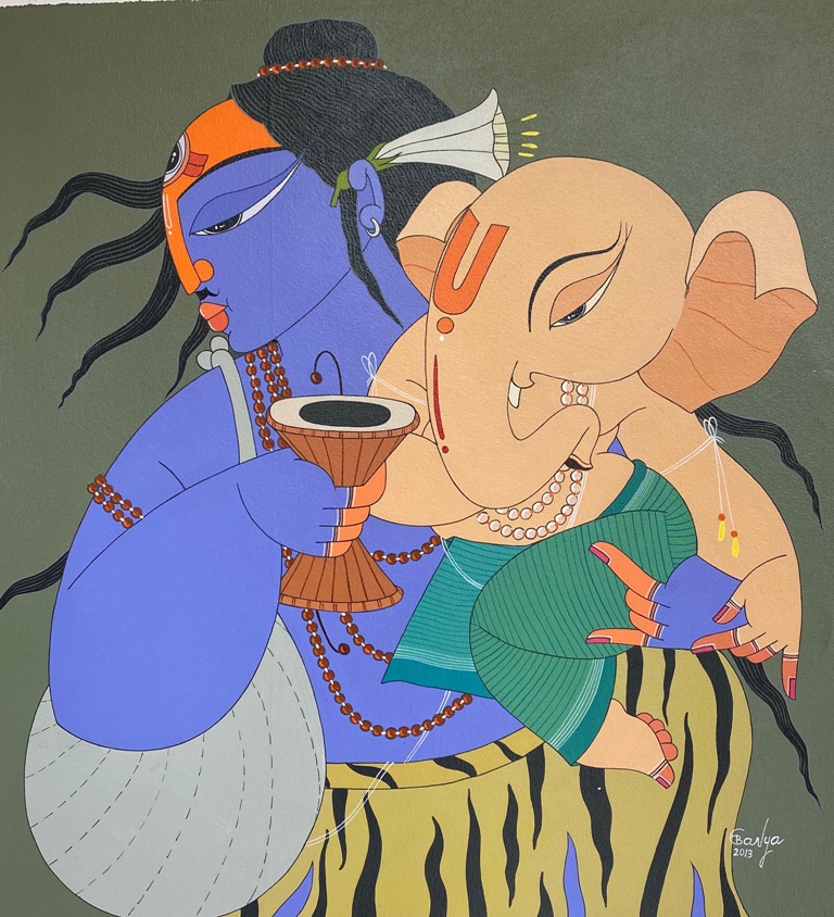 Shiva with Ganesha - W:57 x L:62